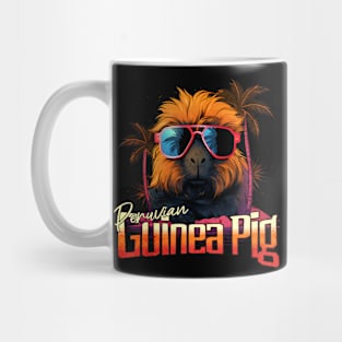 Retro Wave Peruvian Guinea Pig Vibes Shirt Mug